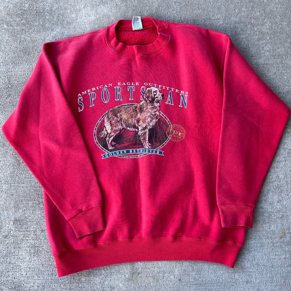 Vintage 90s American Eagle outfitters sportsman golden retriever dog retro